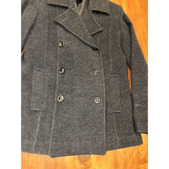 St. John's Bay Jacket Womens M Petite Gray Wool Cashmere Blend Coat Warm Cozy - Picture 4 of 6